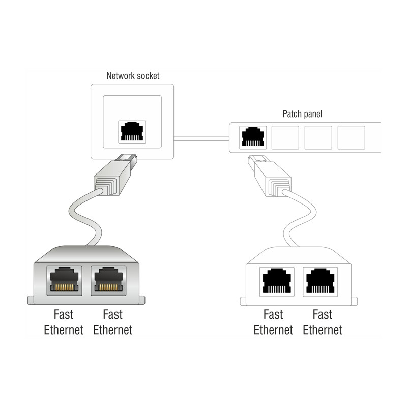 Delock RJ45 Port Doppler 1 x RJ45 Stecker zu 2 x RJ45 Buchse (2 x Ethernet)