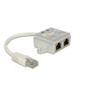 Delock RJ45 Port Doppler 1 x RJ45 Stecker - 2 x RJ45 Buchsen (2 x ISDN)