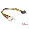 Delock Kabel Y-Power SATA Stecker 15 Pin - 4 Pin Molex Buchse + 4 Pin Floppy