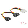 Delock Kabel Power SATA 15 Pin Stecker zu Molex 4 Pin Buchse + SATA 15 Pin Buchse