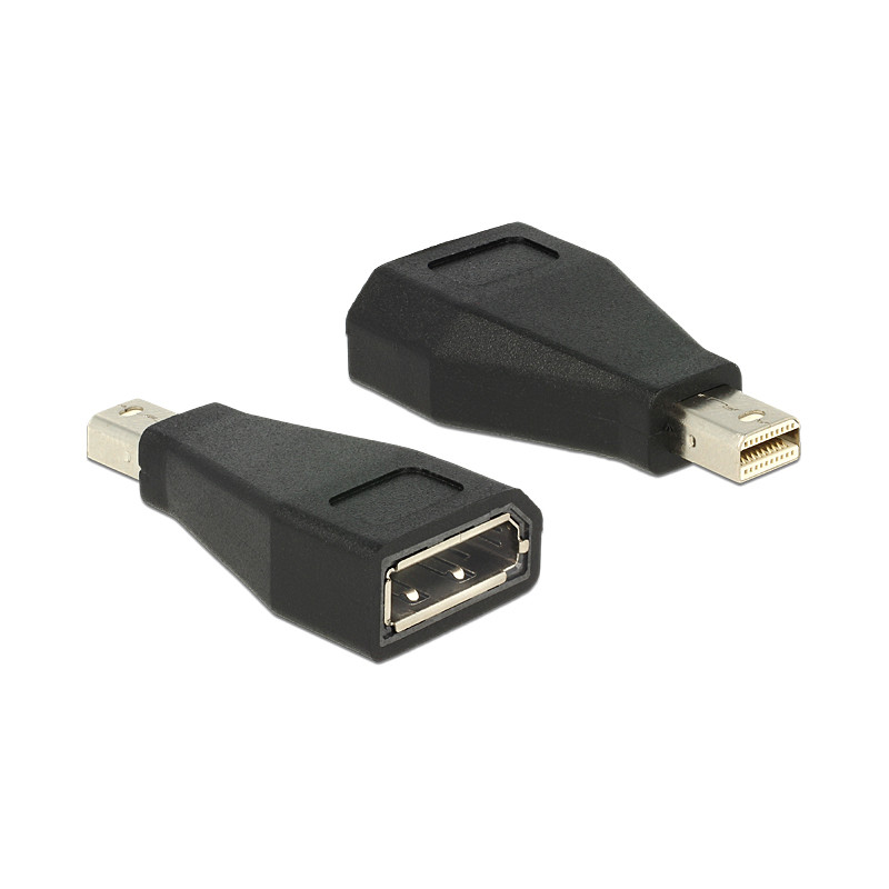 Delock Adapter mini DisplayPort 1.2 Stecker - DisplayPort Buchse schwarz