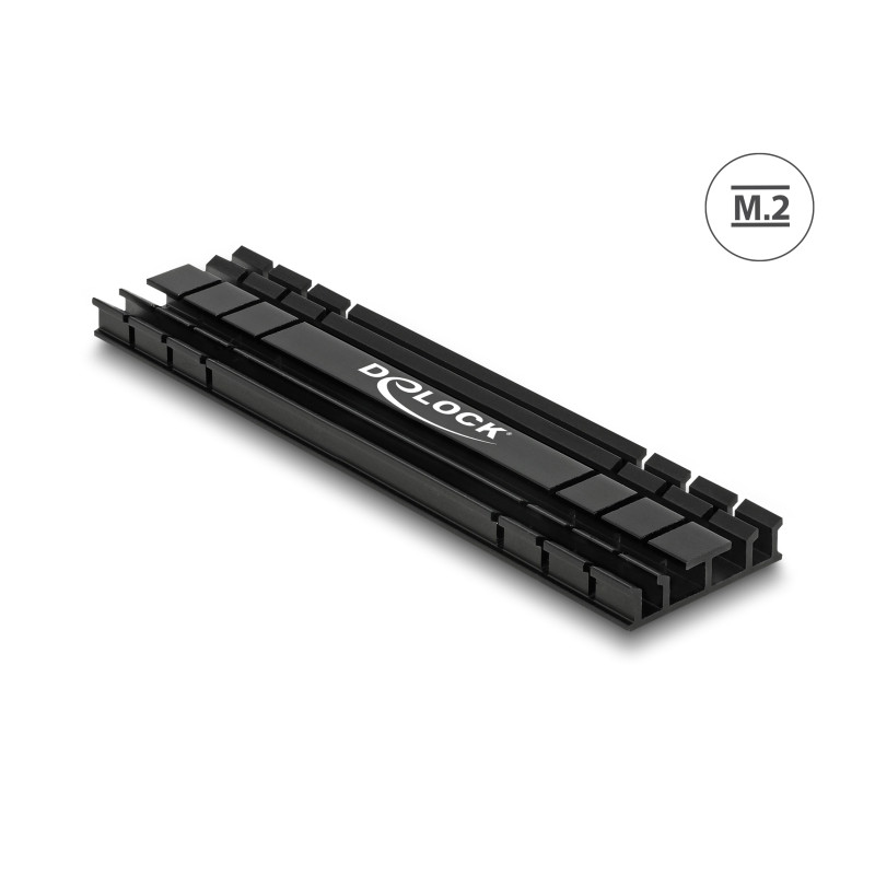 Delock Kühlkörper flach 100 mm für M.2 Modul schwarz