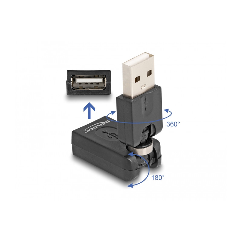 Delock Rotationsadapter USB 2.0-A Stecker zu Buchse