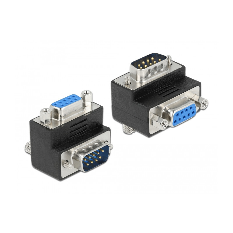Delock D-Sub 9 Pin Stecker zu Buchse 90° gewinkelt