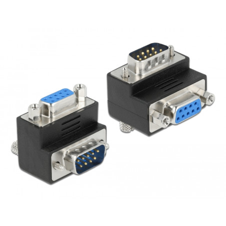 Delock D-Sub 9 Pin Stecker zu Buchse 90° gewinkelt