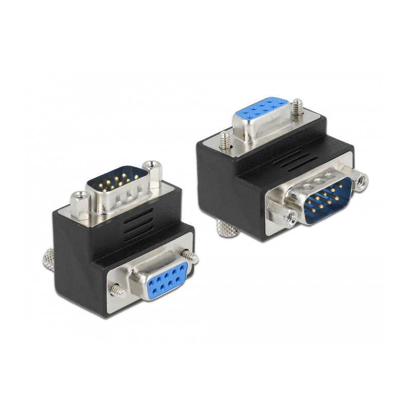 Delock D-Sub 9 Pin Stecker - Buchse 90° gewinkelt