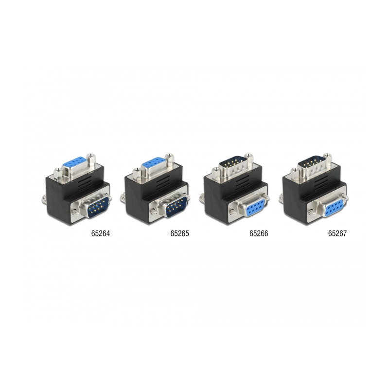 Delock D-Sub 9 Pin Stecker - Buchse 90° gewinkelt