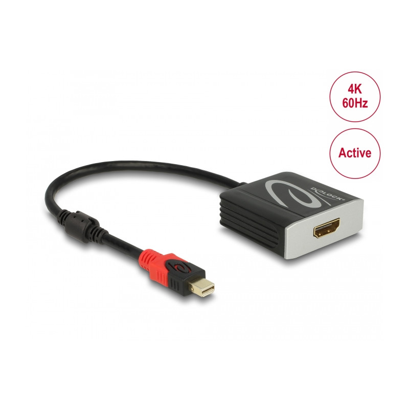 Delock Aktiver mini DisplayPort 1.4 zu HDMI Adapter 4K 60 Hz (HDR)