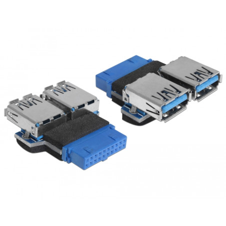 Delock Adapter USB 3.0 Pin Header Buchse - 2 x USB 3.0 Buchse – nebeneinander