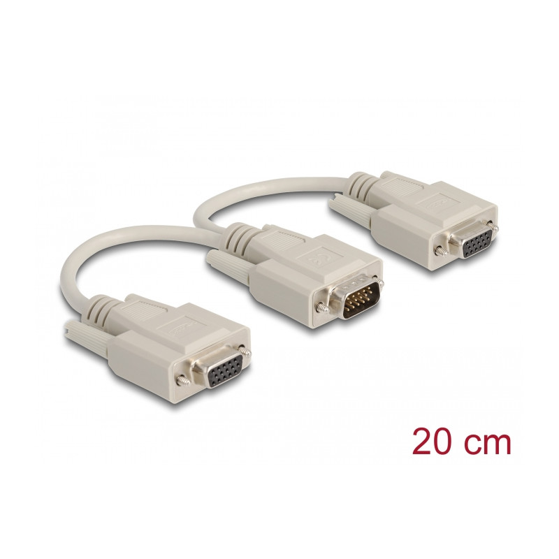 Delock Adapter VGA Stecker - 2 x VGA Buchse 20 cm