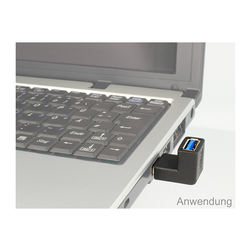 Delock Adapter USB 3.0 Typ-A Stecker - Typ-A Buchse gewinkelt 90° vertikal