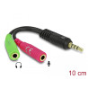 Delock Headset Adapter 1 x 3,5 mm 4 Pin Klinkenstecker - 2 x 3,5 mm 3 Pin Klinkenbuchse (OMTP)
