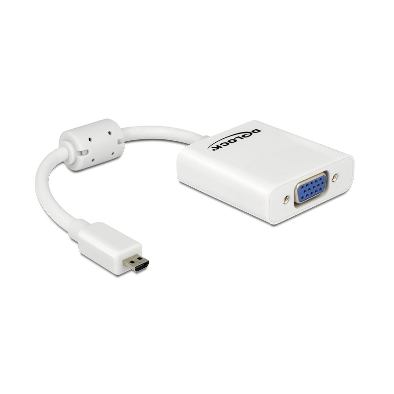 Delock Adapter HDMI-micro D Stecker - VGA Buchse weiß