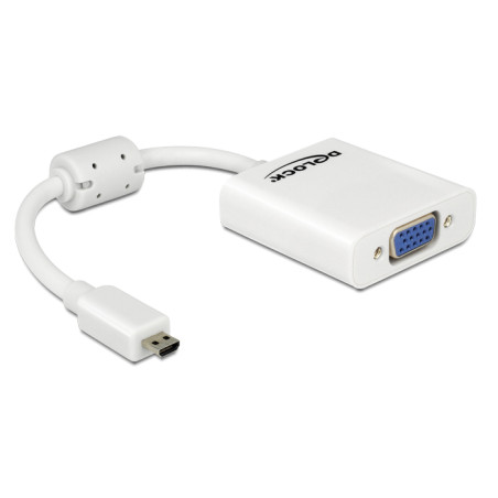 Delock Adapter HDMI-micro D Stecker - VGA Buchse weiß