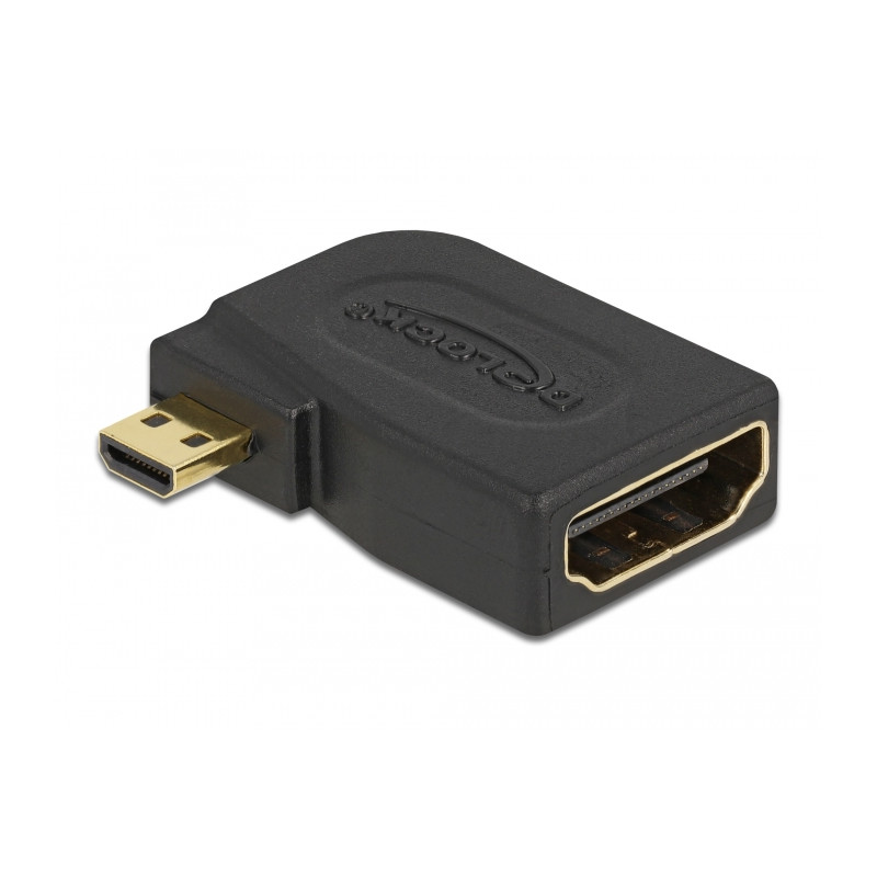 Delock Adapter High Speed HDMI with Ethernet - micro D Stecker - A Buchse seitlich gewinkelt