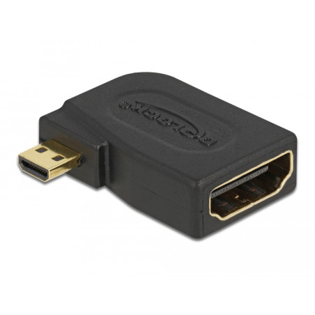 Delock Adapter High Speed HDMI with Ethernet - micro D Stecker - A Buchse seitlich gewinkelt