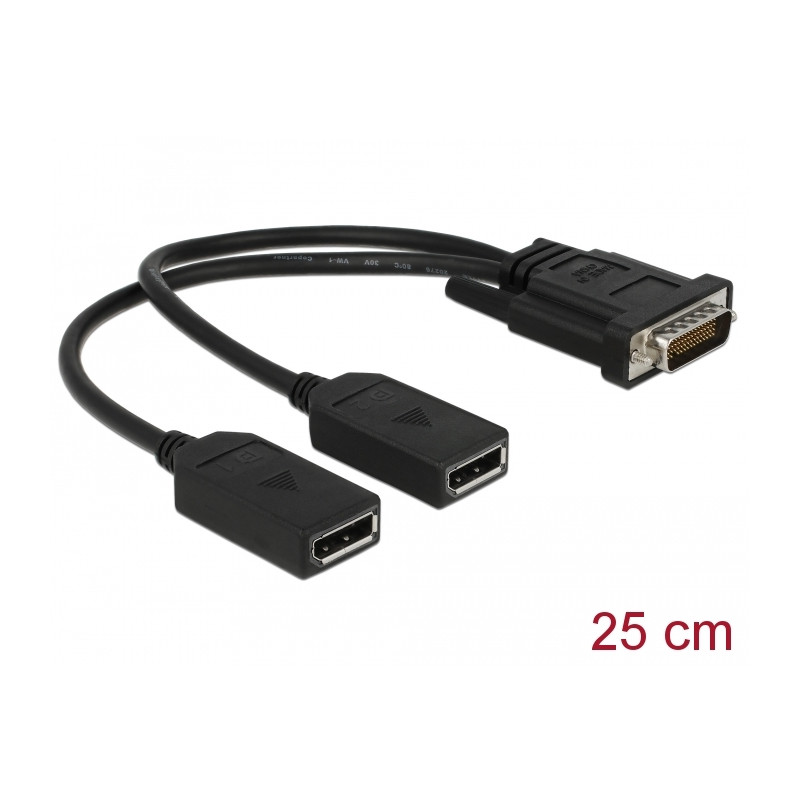 Delock Adapter DMS-59 Stecker - 2 x DP Buchse 25 cm