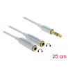 Delock Kabel Audio Splitter Klinkenstecker 3,5 mm 3 Pin - 2 x Klinkenbuchse 3,5 mm 3 Pin 25 cm