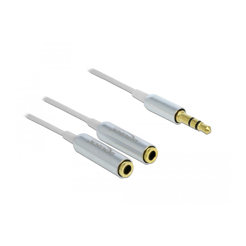 Delock Kabel Audio Splitter Klinkenstecker 3,5 mm 3 Pin - 2 x Klinkenbuchse 3,5 mm 3 Pin 25 cm