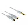 Delock Kabel Audio Splitter Klinkenstecker 3,5 mm 3 Pin - 2 x Klinkenbuchse 3,5 mm 3 Pin 25 cm