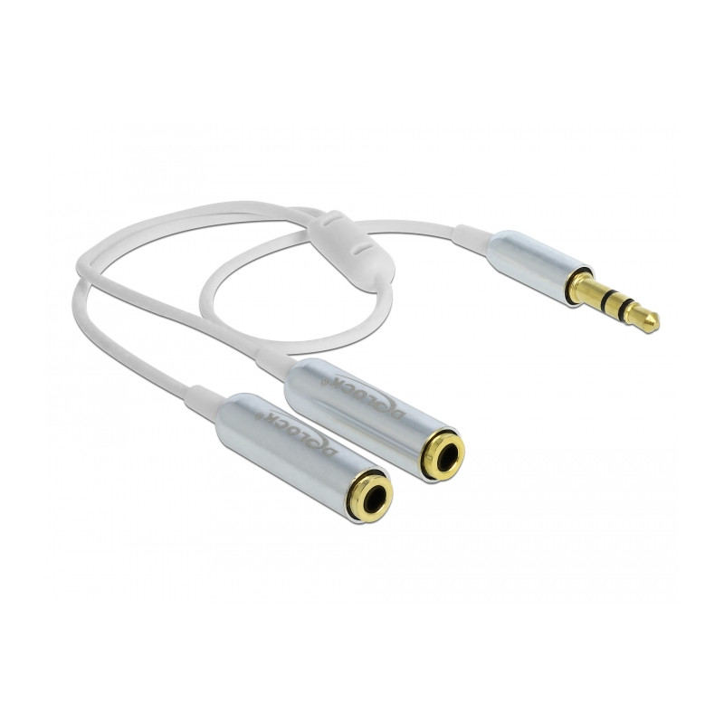 Delock Kabel Audio Splitter Klinkenstecker 3,5 mm 3 Pin - 2 x Klinkenbuchse 3,5 mm 3 Pin 25 cm