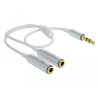 Delock Kabel Audio Splitter Klinkenstecker 3,5 mm 3 Pin - 2 x Klinkenbuchse 3,5 mm 3 Pin 25 cm