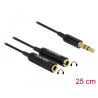 Delock Kabel Audio Splitter Klinkenstecker 3,5 mm 3 Pin - 2 x Klinkenbuchse 3,5 mm 3 Pin 25 cm