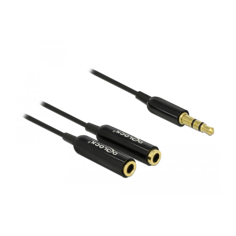 Delock Kabel Audio Splitter Klinkenstecker 3,5 mm 3 Pin - 2 x Klinkenbuchse 3,5 mm 3 Pin 25 cm