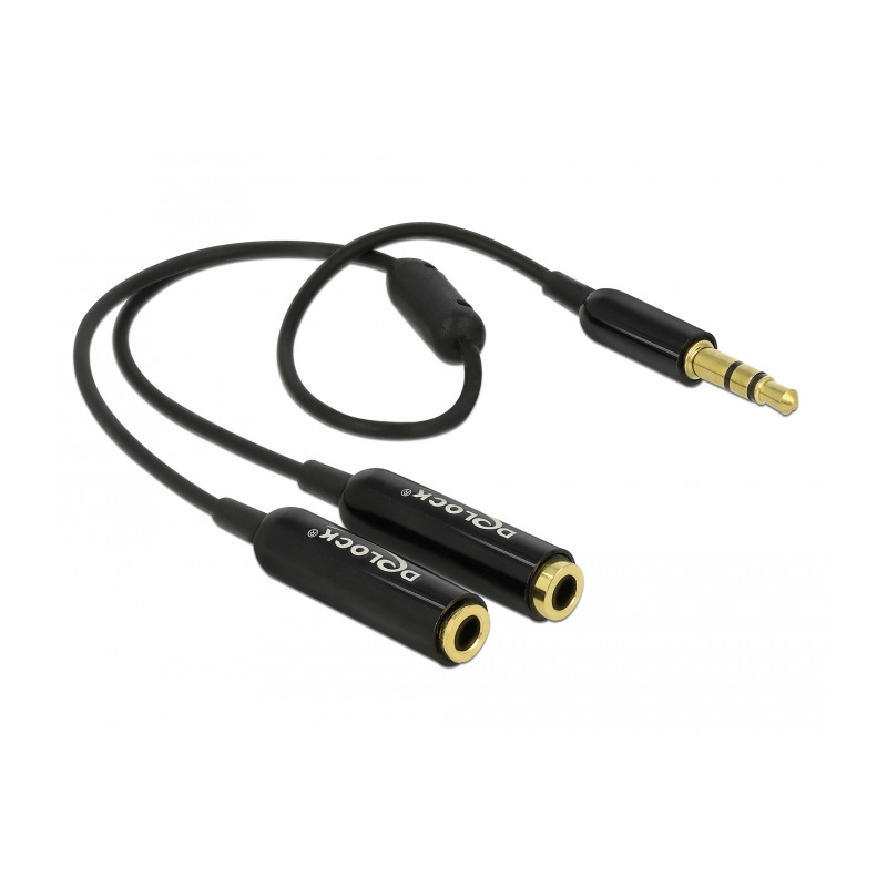 Delock Kabel Audio Splitter Klinkenstecker 3,5 mm 3 Pin - 2 x Klinkenbuchse 3,5 mm 3 Pin 25 cm