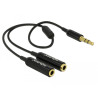 Delock Kabel Audio Splitter Klinkenstecker 3,5 mm 3 Pin - 2 x Klinkenbuchse 3,5 mm 3 Pin 25 cm
