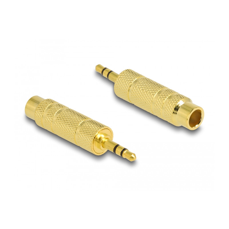 Delock Adapter Klinke 3,5 mm Stecker - 6,35 mm Buchse 3 Pin Metall
