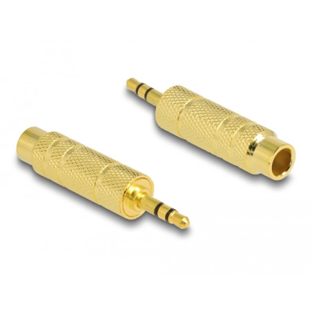 Delock Adapter Klinke 3,5 mm Stecker - 6,35 mm Buchse 3 Pin Metall