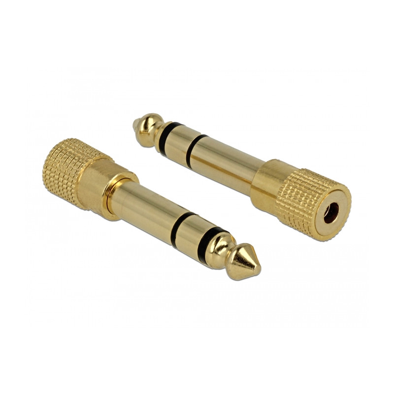 Delock Adapter Klinke 6,35 mm Stecker - 3,5 mm Buchse 3 Pin Metall