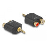 Delock Adapter Audio Klinke 3,5 mm 3 Pin Stecker - 2 x Cinch Buchse