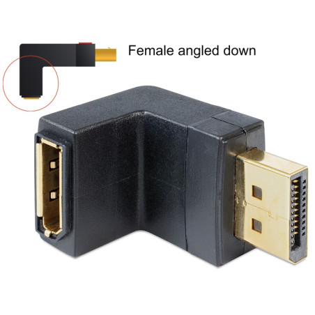 Delock Adapter DisplayPort Stecker - DisplayPort Buchse gewinkelt unten