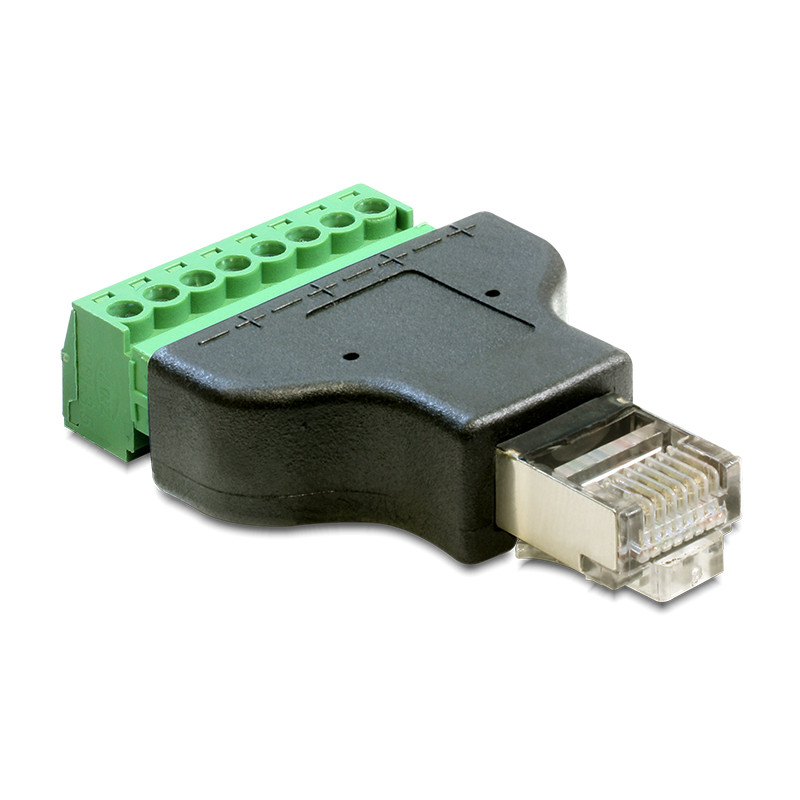 Delock Adapter RJ45 Stecker - Terminalblock 8 Pin 2-teilig 3,5 mm