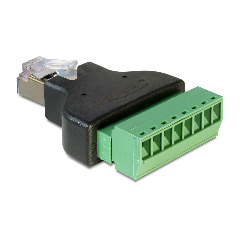 Delock Adapter RJ45 Stecker - Terminalblock 8 Pin 2-teilig 3,5 mm