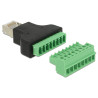 Delock Adapter RJ45 Stecker - Terminalblock 8 Pin 2-teilig 3,5 mm