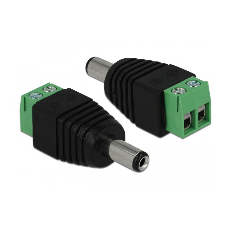 Delock Adapter DC 5,5 x 2,1 mm Stecker - Terminalblock 2 Pin
