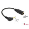 Delock Kabel Audio Klinke 2,5 mm Stecker gewinkelt - 3,5 mm Buchse 3 Pin 14 cm