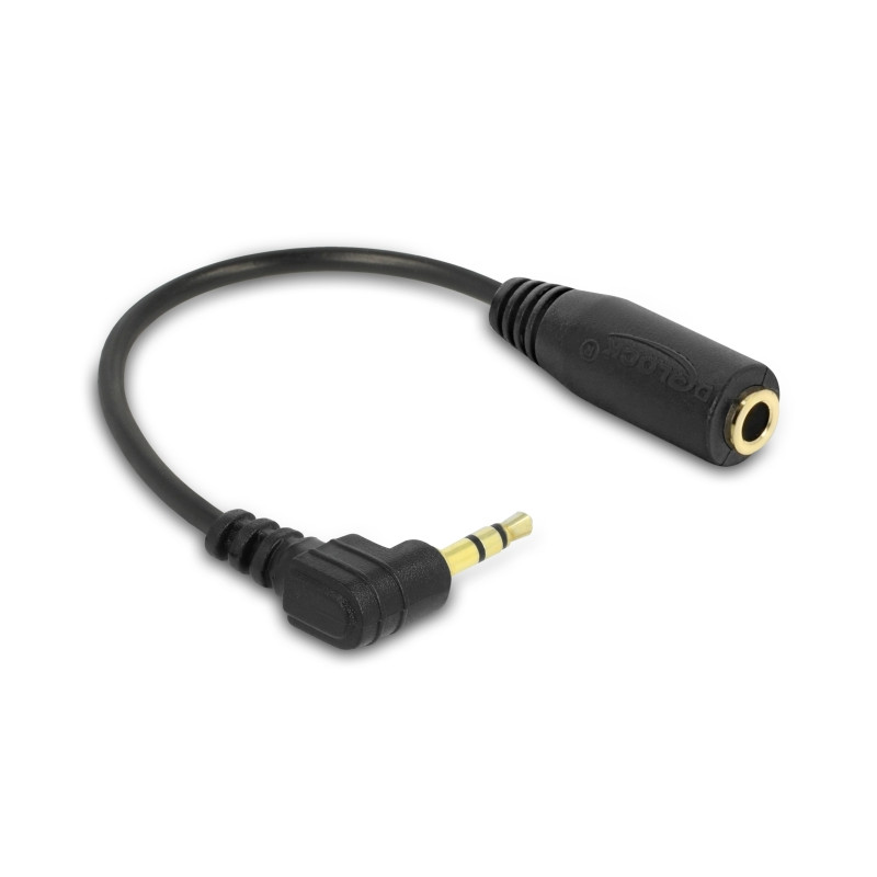 Delock Kabel Audio Klinke 2,5 mm Stecker gewinkelt - 3,5 mm Buchse 3 Pin 14 cm
