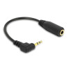 Delock Kabel Audio Klinke 2,5 mm Stecker gewinkelt - 3,5 mm Buchse 3 Pin 14 cm