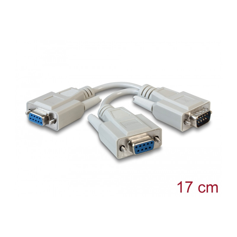 Delock Adapter Seriell D-Sub9 Stecker - 2 x Buchse 17 cm