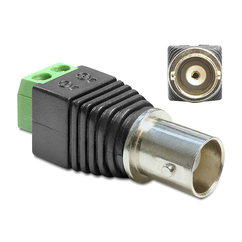 Delock Adapter BNC Buchse - Terminalblock 2 Pin