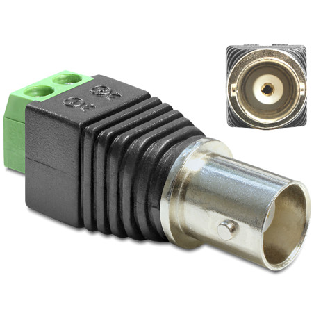Delock Adapter BNC Buchse - Terminalblock 2 Pin