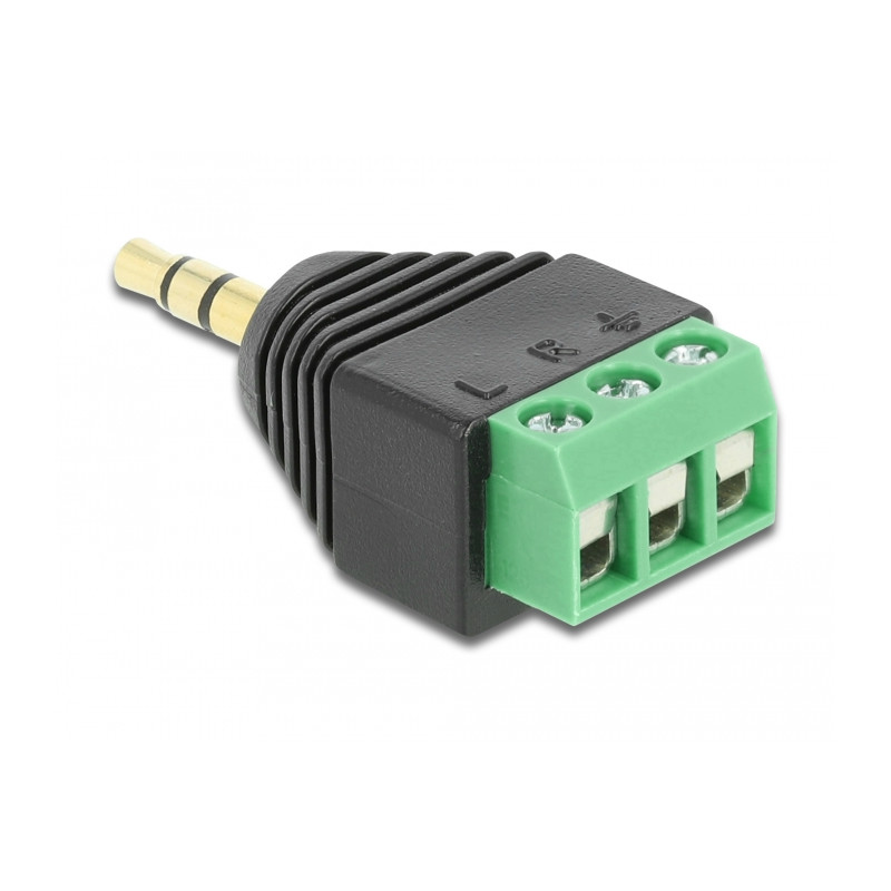 Delock Adapter Klinke Stecker 3,5 mm - Terminalblock 3 Pin