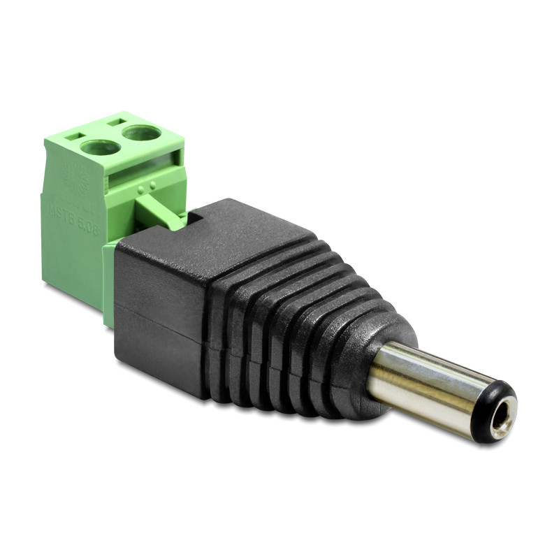 Delock Adapter DC 5,5 x 2,1 mm Stecker - Terminalblock 2 Pin 2-teilig