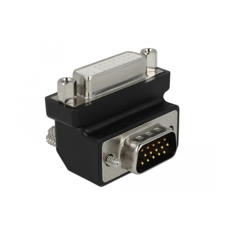 Delock Adapter DVI 24+5 Pin Buchse - VGA 15 Pin Stecker 90° gewinkelt