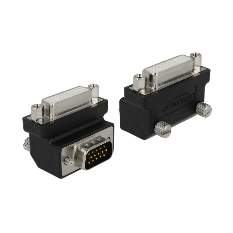 Delock Adapter DVI 24+5 Pin Buchse - VGA 15 Pin Stecker 90° gewinkelt
