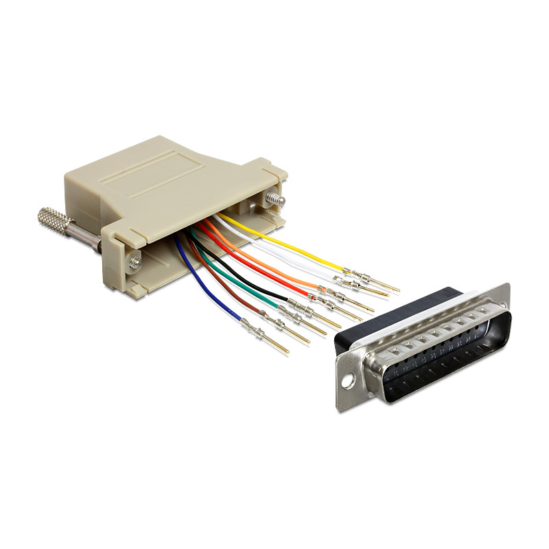 Delock D-Sub 25 Pin Stecker - RJ45 Buchse Montagesatz